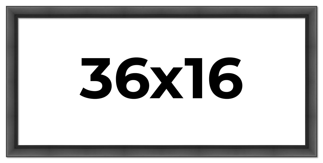 Panoramic Refined Black Picture Frame - UV Acrylic, Foam Board Backing, Hanging Hardware